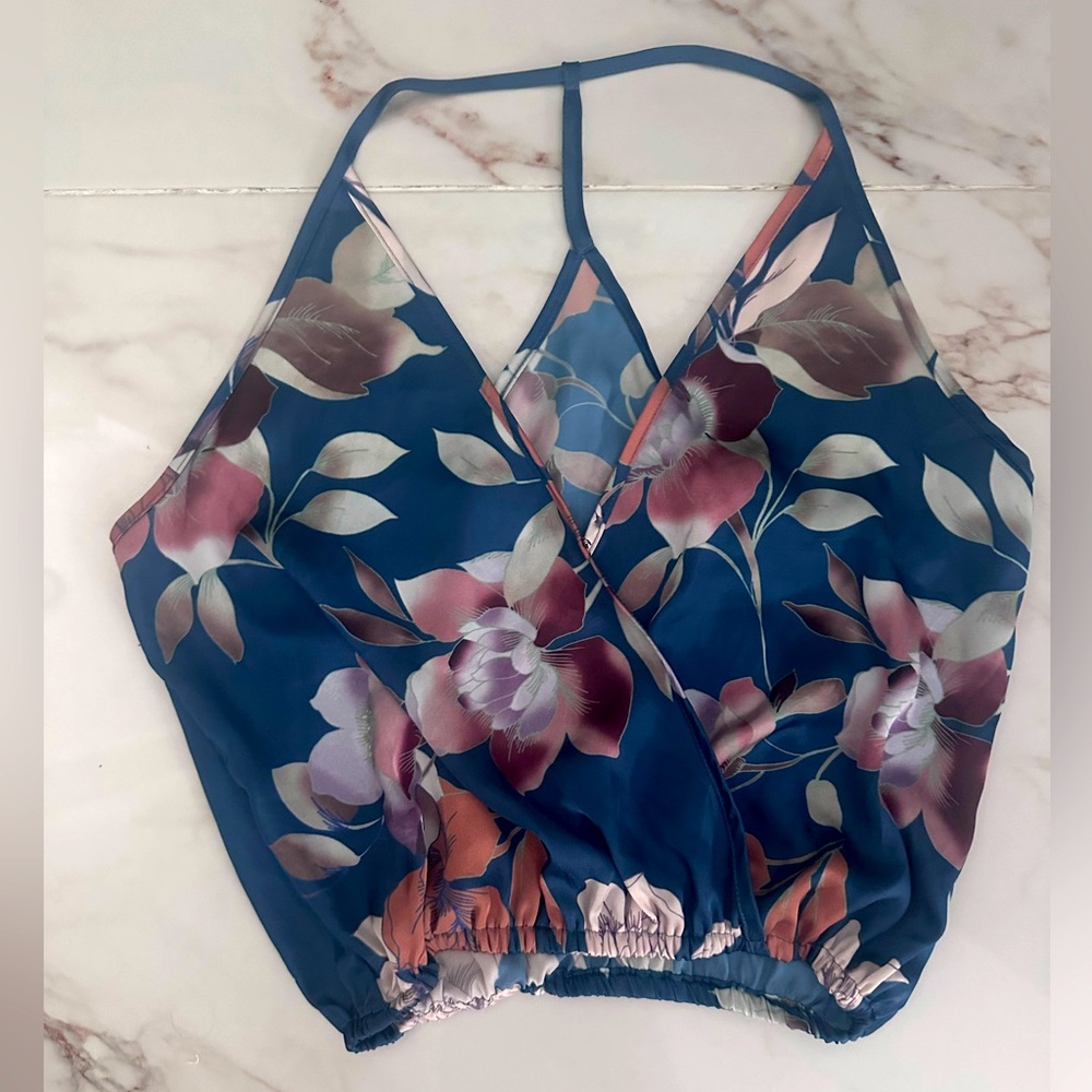 Shore Botanical Print Sleeveless Top S